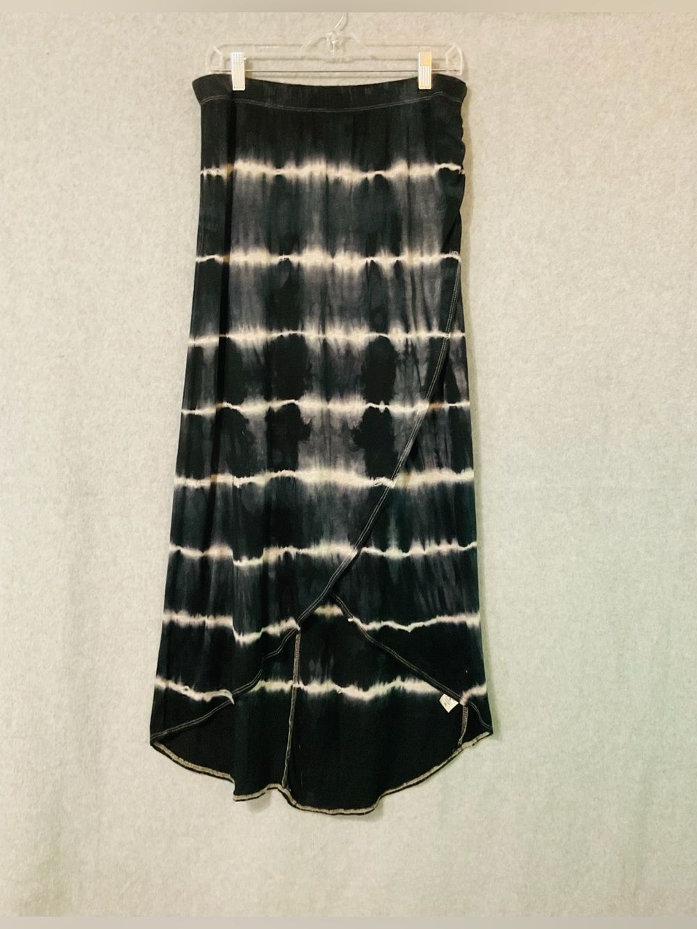 SJS Black & White Tie-Dye High-Low Maxi Skirt Sz  XL